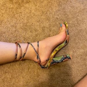 Fashion Nova Rainbow Snakeskin Heels